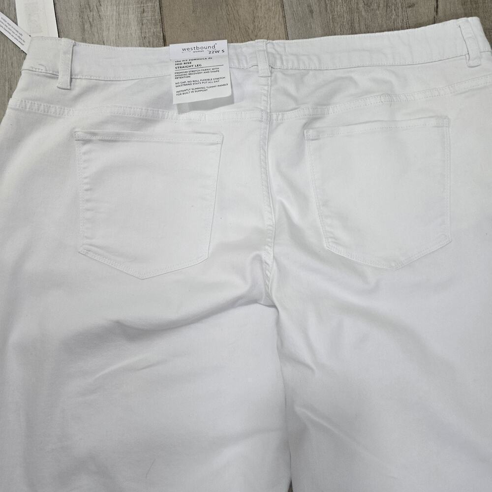 Westbound Cotton Blend Strech Capri Pants White Mid Rise Summer Size 22 W. - Picture 11 of 12